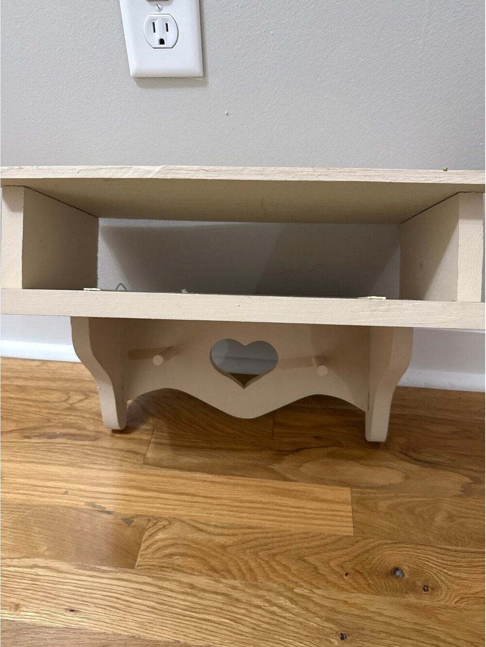 Vintage Wooden Heart Shelf